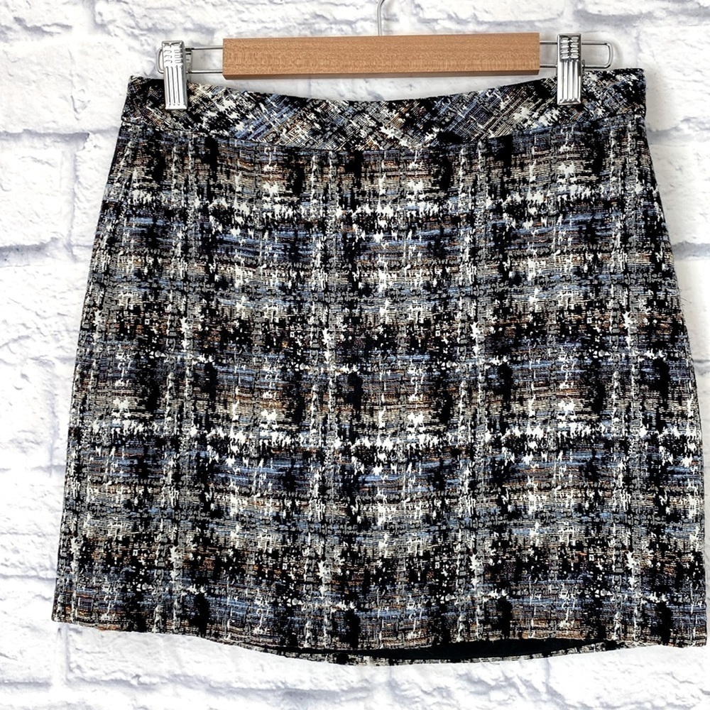 J Crew metallic tweed silk blend mini skirt 2